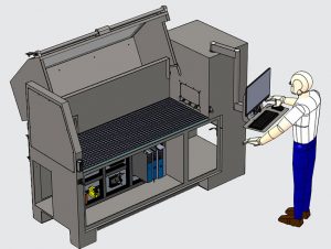 3D rendering of the pressure generation bench for pipes