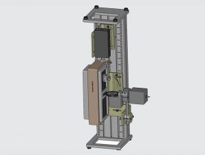 Vertical view of the aerator measurement test bench