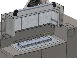 Test area of the heating cable test bench