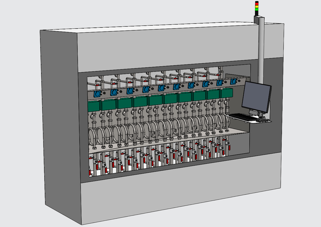 3-way valve endurance test bench