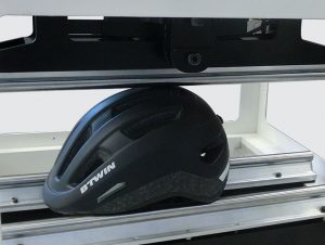 Adult bicycle helmet test bench